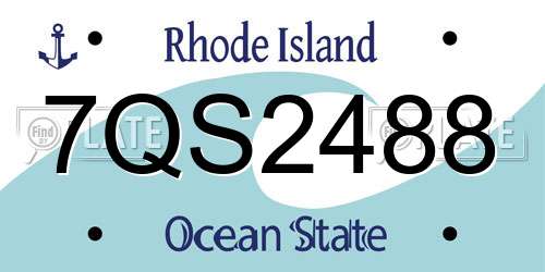 7QS2488 Rhode Island License Plate