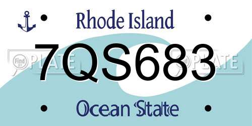 7QS683 Rhode Island License Plate