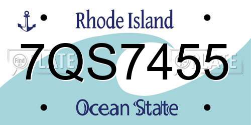 7QS7455 Rhode Island License Plate