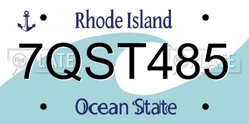 7QST485 Rhode Island License Plate