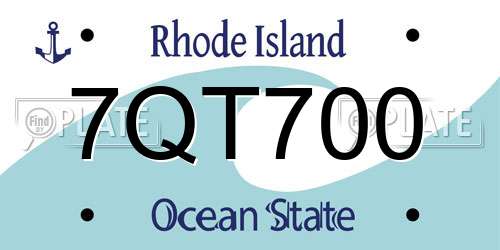 7QT700 Rhode Island License Plate