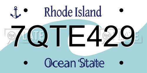 7QTE429 Rhode Island License Plate