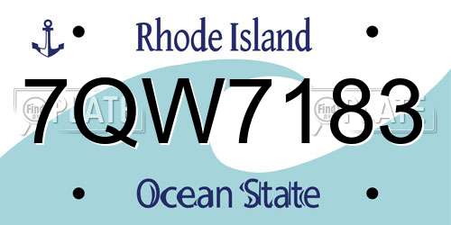 7QW7183 Rhode Island License Plate