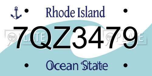 7QZ3479 Rhode Island License Plate