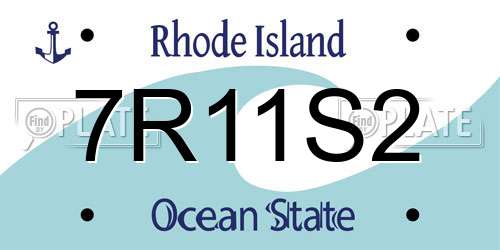 7R11S2 Rhode Island License Plate