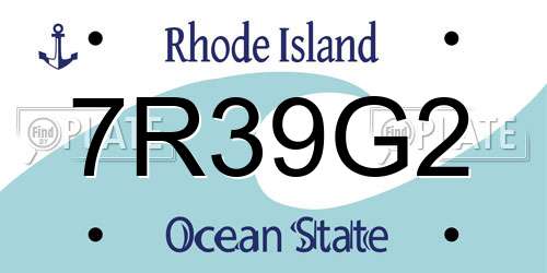 7R39G2 Rhode Island License Plate