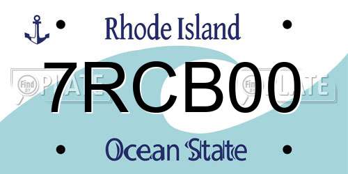 7RCB00 Rhode Island License Plate