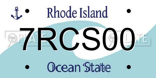 7RCS00 Rhode Island License Plate