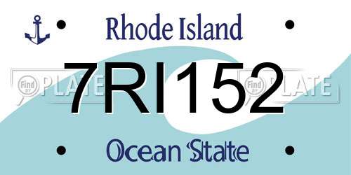 7RI152 Rhode Island License Plate
