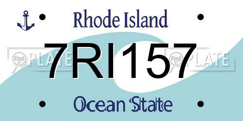 7RI157 Rhode Island License Plate