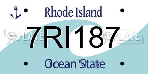 7RI187 Rhode Island License Plate