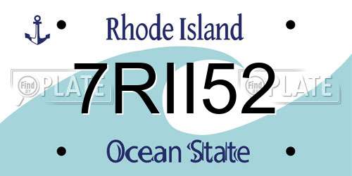 7RII52 Rhode Island License Plate
