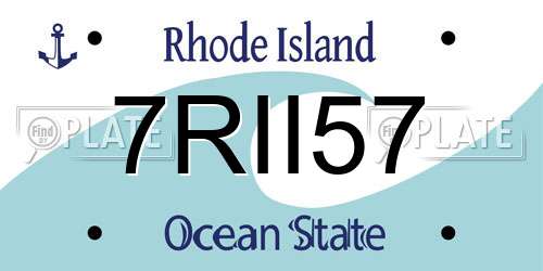 7RII57 Rhode Island License Plate