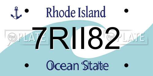 7RII82 Rhode Island License Plate
