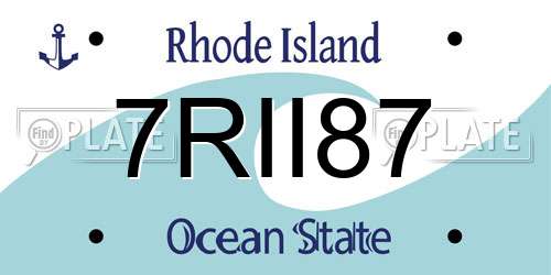 7RII87 Rhode Island License Plate
