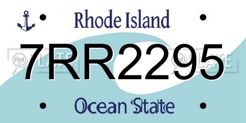 7RR2295 Rhode Island License Plate