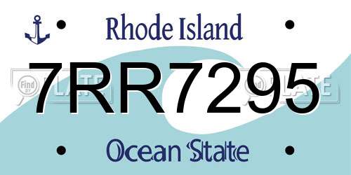 7RR7295 Rhode Island License Plate