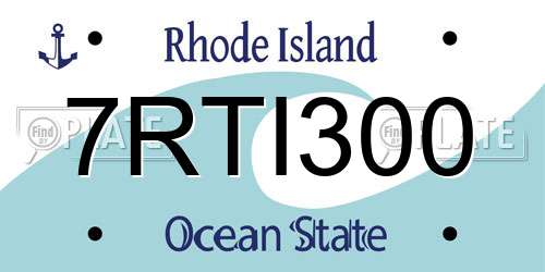 7RTI300 Rhode Island License Plate