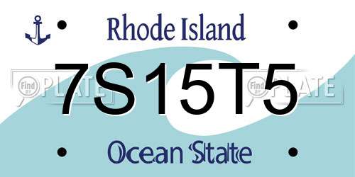 7S15T5 Rhode Island License Plate