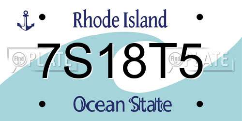 7S18T5 Rhode Island License Plate