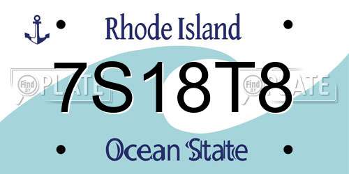 7S18T8 Rhode Island License Plate