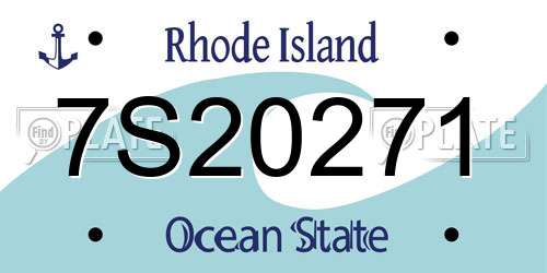 7S20271 Rhode Island License Plate