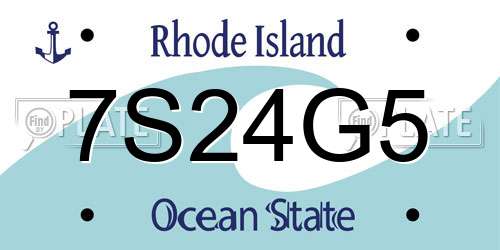 7S24G5 Rhode Island License Plate