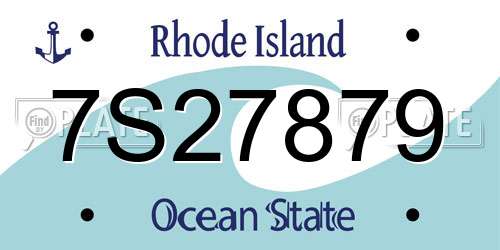 7S27879 Rhode Island License Plate