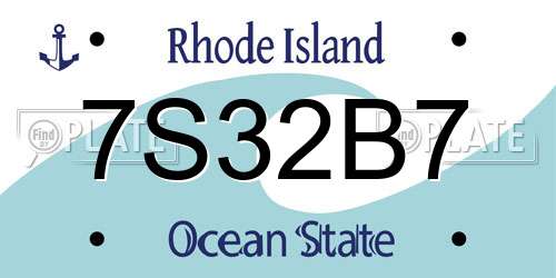 7S32B7 Rhode Island License Plate