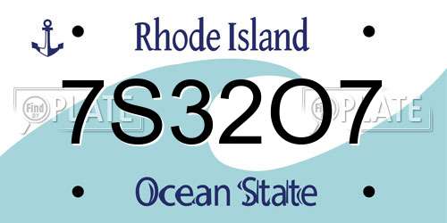 7S32O7 Rhode Island License Plate