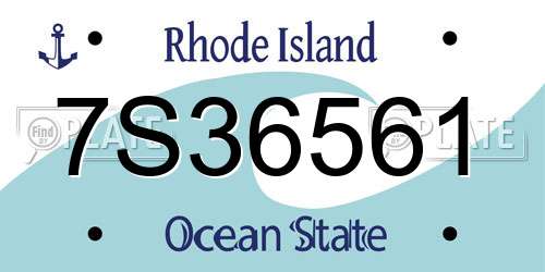 7S36561 Rhode Island License Plate
