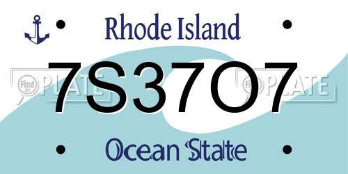 7S37O7 Rhode Island License Plate