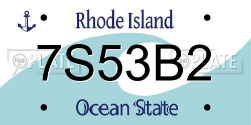 7S53B2 Rhode Island License Plate