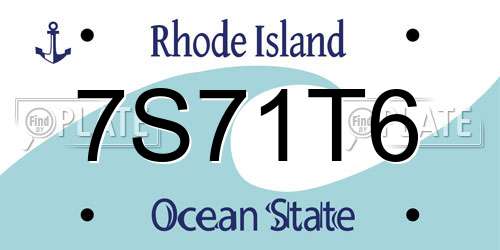 7S71T6 Rhode Island License Plate