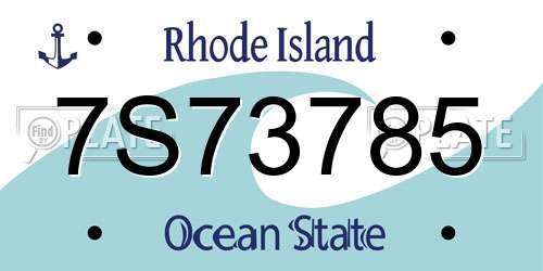 7S73785 Rhode Island License Plate