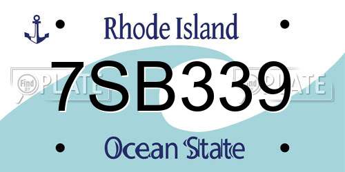 7SB339 Rhode Island License Plate