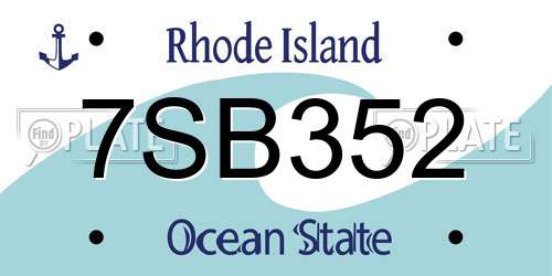 7SB352 Rhode Island License Plate
