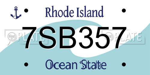 7SB357 Rhode Island License Plate