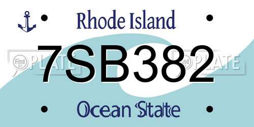 7SB382 Rhode Island License Plate