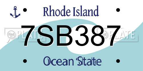7SB387 Rhode Island License Plate