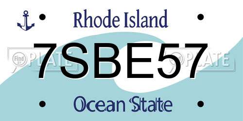 7SBE57 Rhode Island License Plate