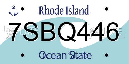 7SBQ446 Rhode Island License Plate