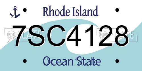 7SC4128 Rhode Island License Plate