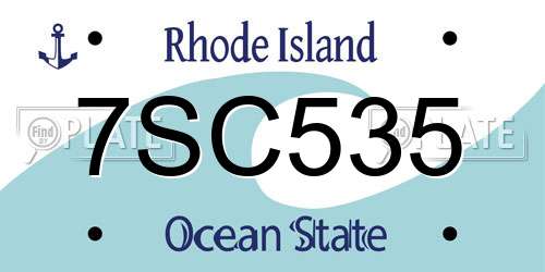 7SC535 Rhode Island License Plate