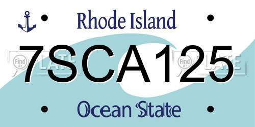 7SCA125 Rhode Island License Plate