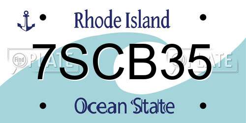 7SCB35 Rhode Island License Plate
