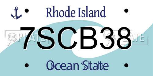 7SCB38 Rhode Island License Plate