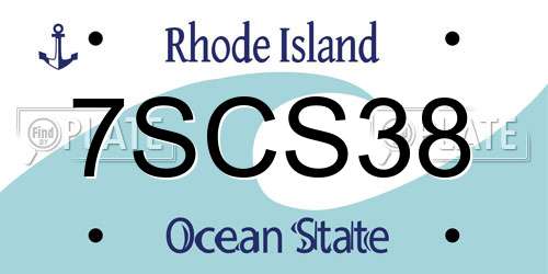 7SCS38 Rhode Island License Plate