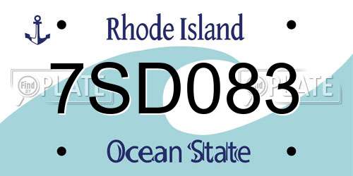 7SD083 Rhode Island License Plate