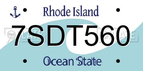 7SDT560 Rhode Island License Plate